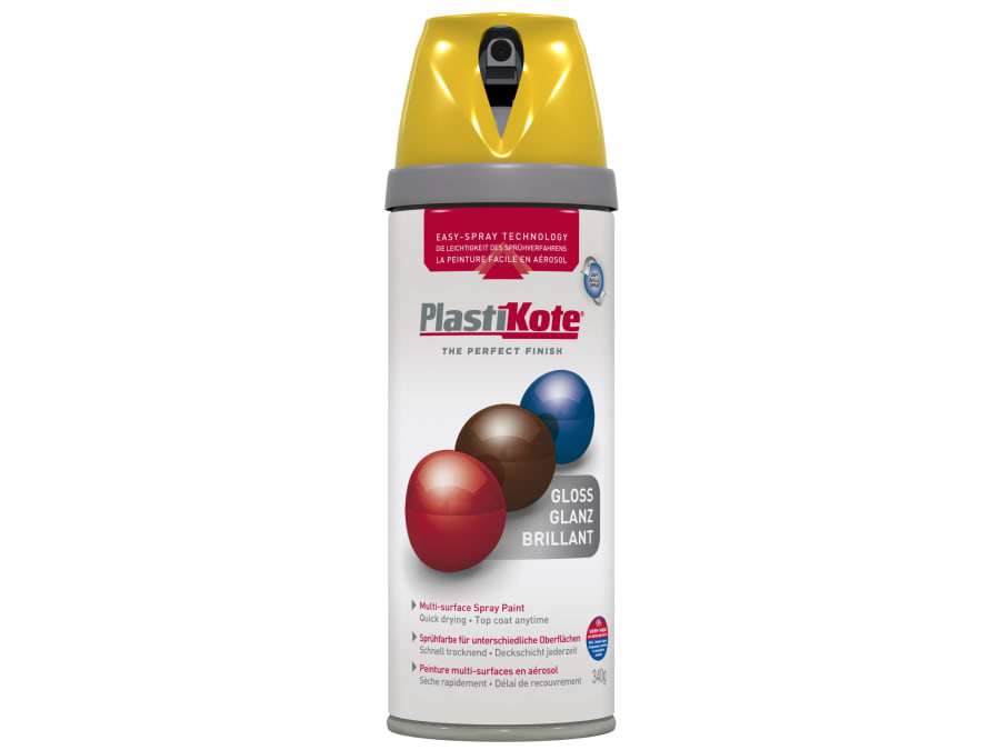 Plastikote 021105 Gloss Yellow Spray Paint 400ml