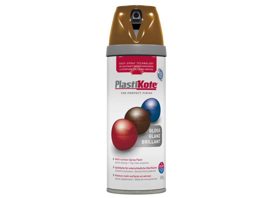 Plastikote 021108 Twist & Spray Gloss Chestnut Brown 400ml