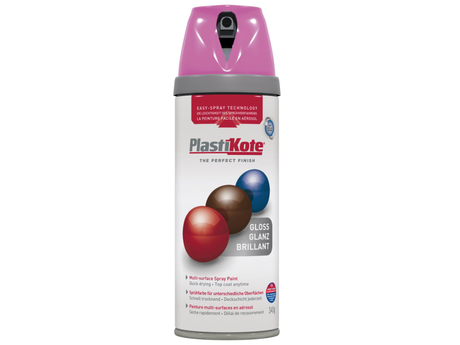 Plastikote 021113 Twist & Spray Gloss Pink Burst 400ml