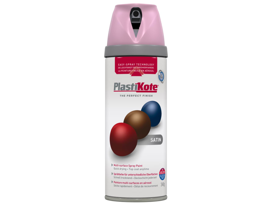 Plastikote 022107 Satin Cameo Pink 400ml Spray Paint