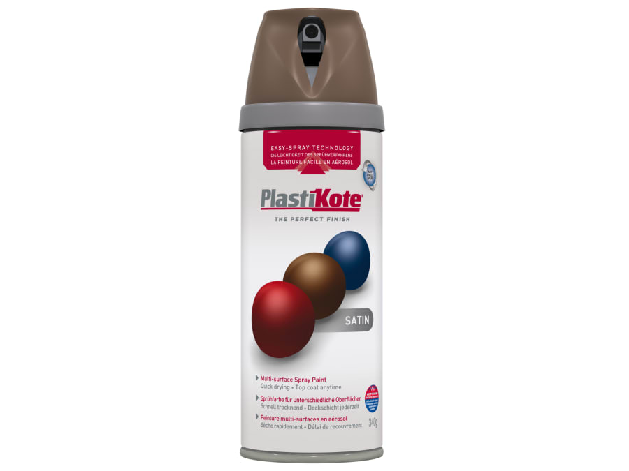 Plastikote 022113 Satin Chocolate Brown 400ml Spray Paint
