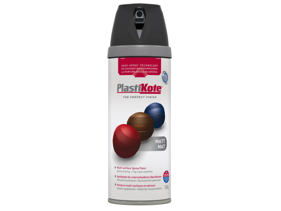 Plastikote 023101 Twist & Spray Matt Black 400ml