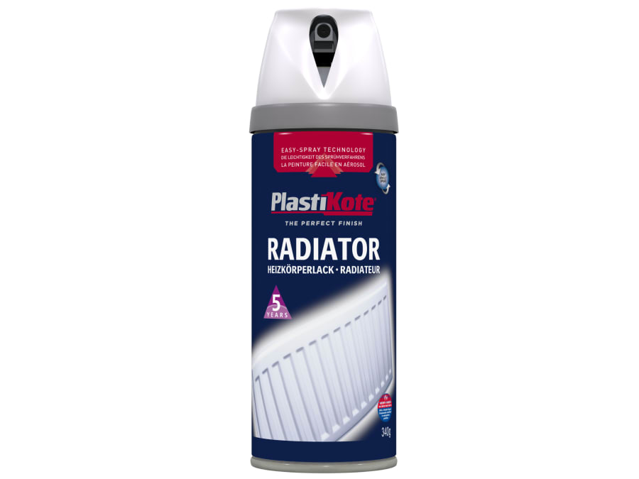 Plastikote 026102 Twist & Spray Radiator Satin White 400ml