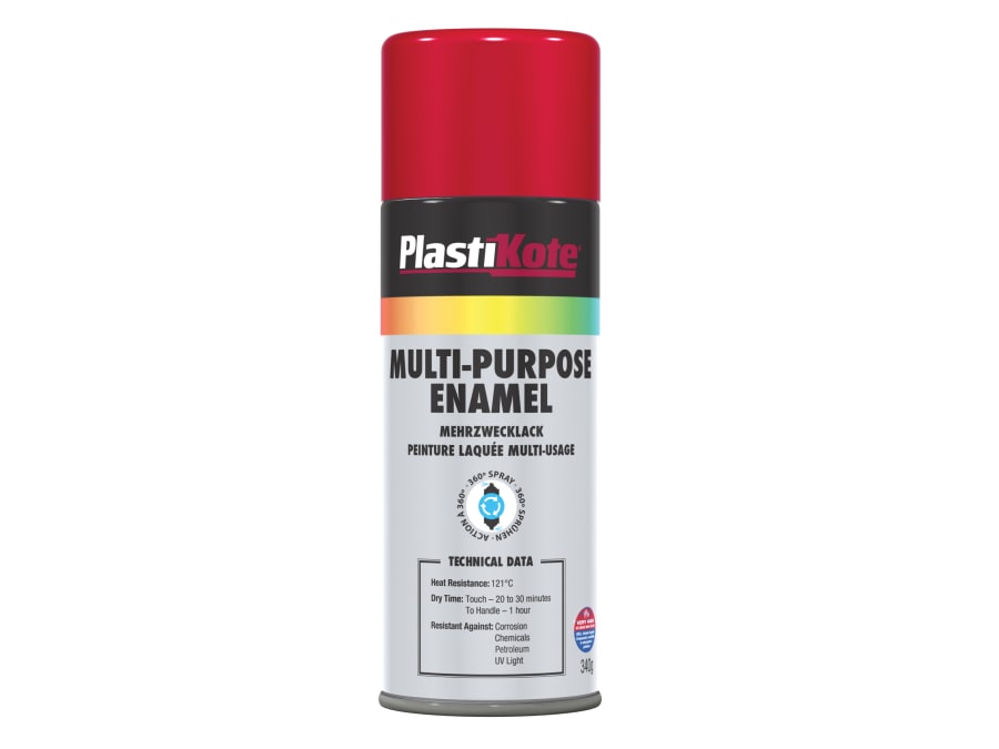 Plastikote 4400060104076 400ml Gloss Red Multi Purpose Enamel Spray Paint