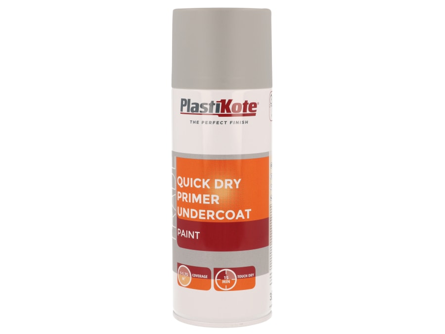 Plastikote 071001 Quick Dry Primer Spray Grey 400ml