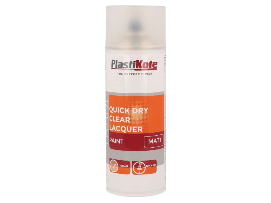 Plastikote 071003 Quick Dry Matt Clear Lacquer Spray 400ml