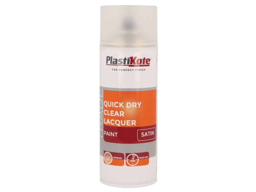 Plastikote 071004 Quick Dry Clear Lacquer Spray Satin 400ml