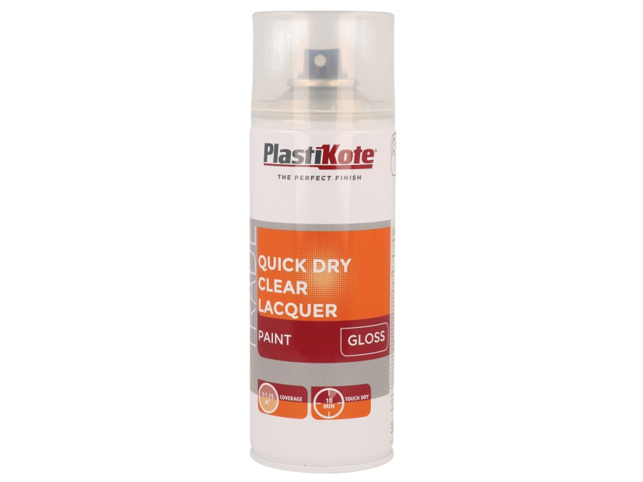Plastikote 071005 Quick Dry Clear Gloss Lacquer Spray 400ml