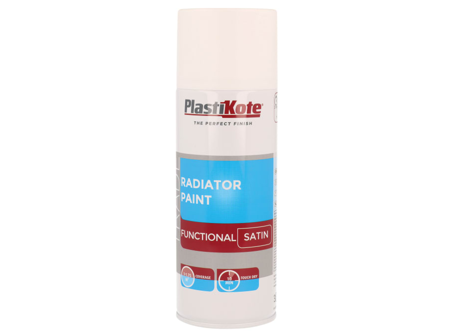 Plastikote 071017 Satin White Spray Paint 400ml