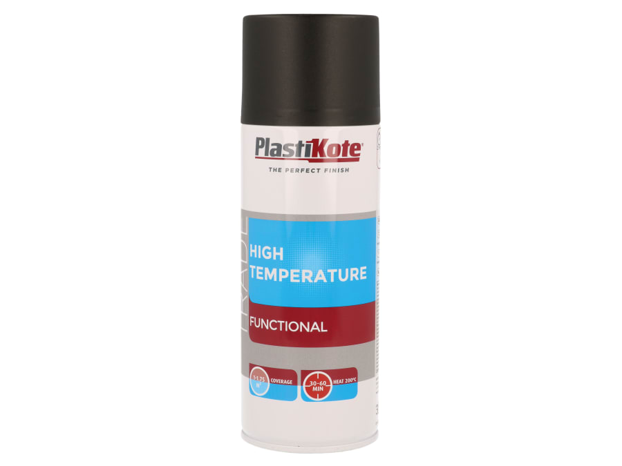 Plastikote 071018 High Temperature Spray Paint Black 400ml