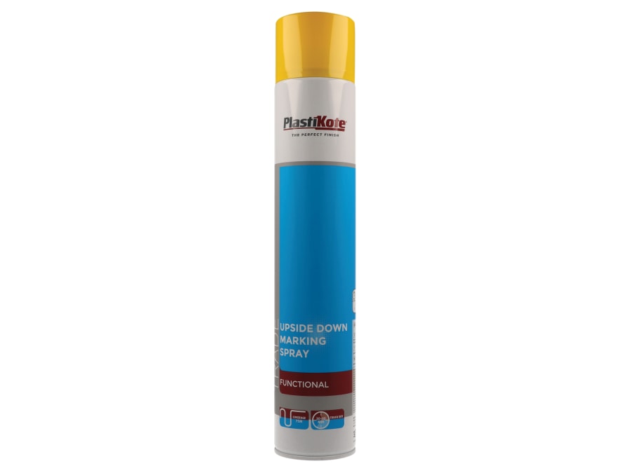 Plastikote 071032 Upside Down Marking Spray Paint Yellow 750ml