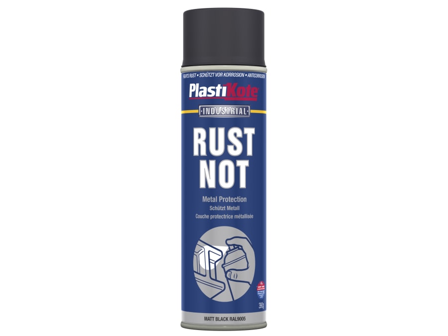Plastikote 447784 Matt Black Spray Paint 500ml