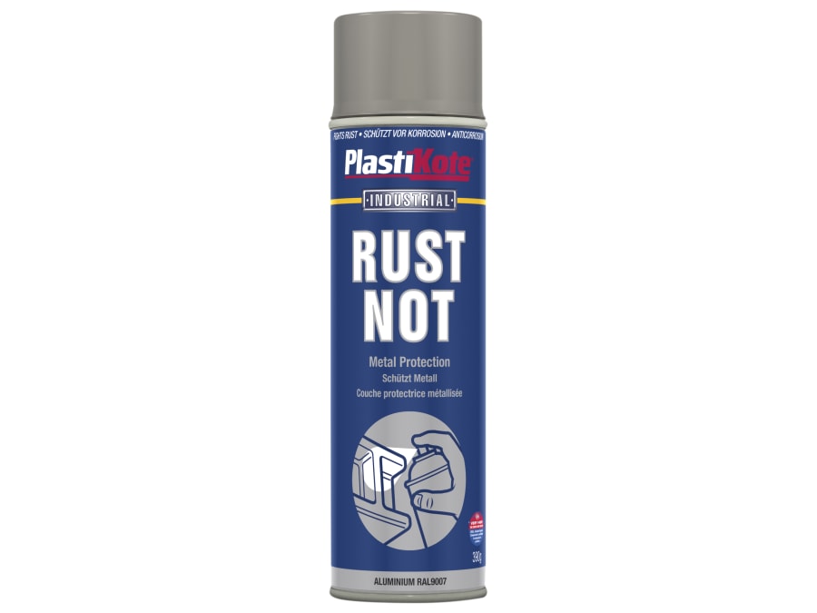Plastikote 447794 Rust Not Spray Matt Aluminium 500ml