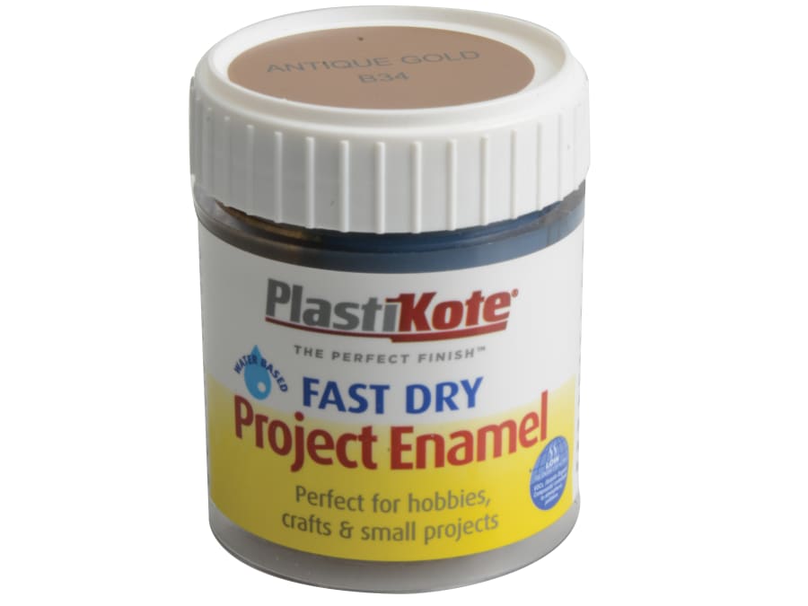 Plastikote 440034 Fast Dry Enamel Paint Antique Gold 59ml