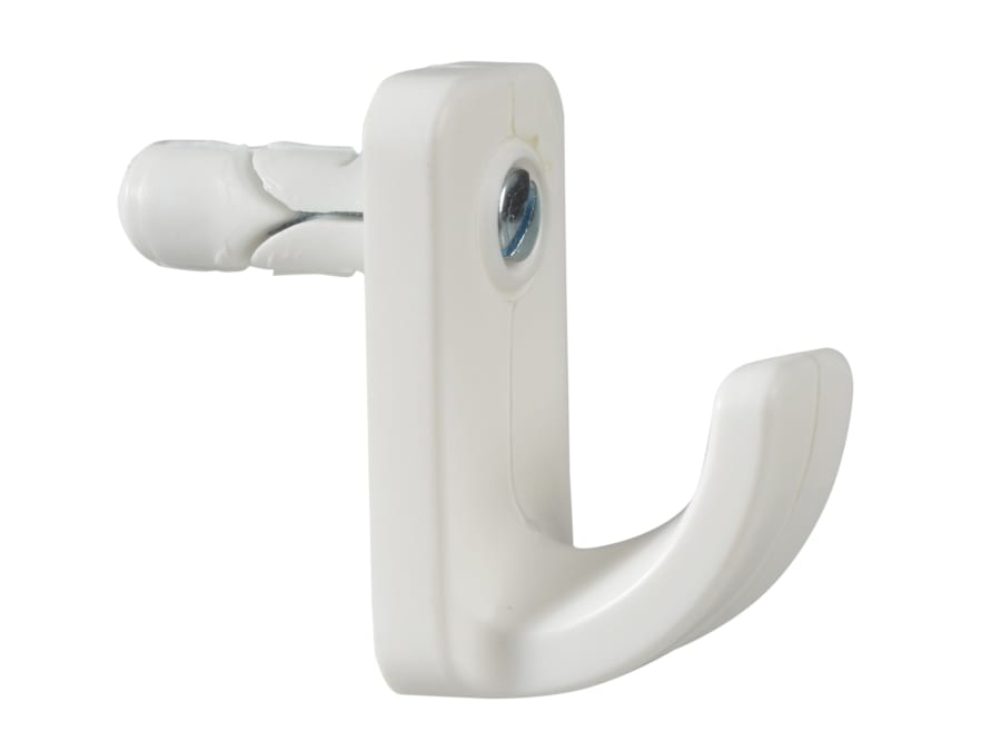 Plasplugs HW124 White Single Hollow Door Hook