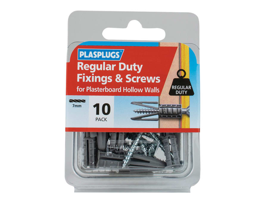 Plasplugs HWRS010 Regular-Duty Fixings & Screws Pack of 10
