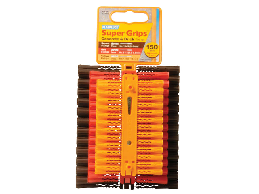 Plasplugs SAP505CC Solid Wall Super Grips Assorted Fixings