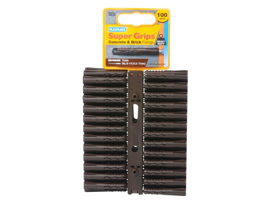 Plasplugs SBP503CC Solid Wall Super Grips Fixings Brown