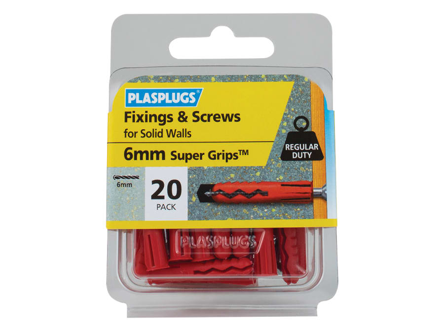 Plasplugs SWRS20 Solid Wall Super Grips Fixings Pack of 20