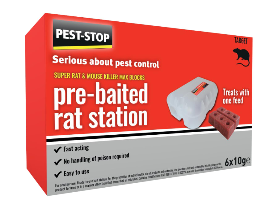 Pest-stop (pelsis Group) Pest-stop PSPBRS Rat & Mouse Killer Wax Block Pre-Baited Station
