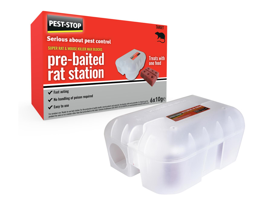 Pest-stop (pelsis Group) Pest-stop PSPBRS Rat & Mouse Killer Wax Block Pre-Baited Station