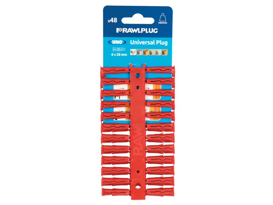 Rawlplug RU1RED48C Red UNO Plugs 6 × 28mm