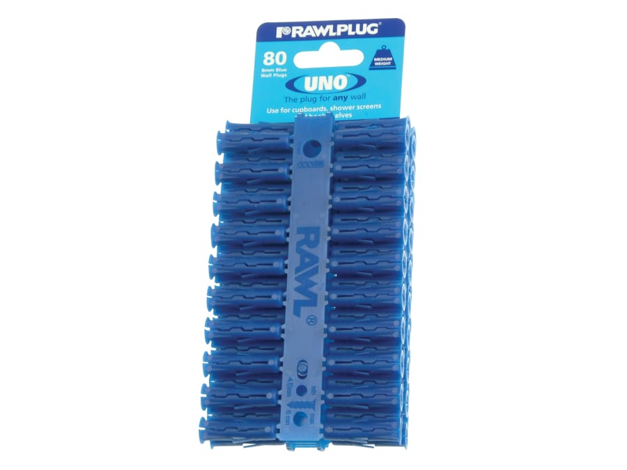 Rawlplug RU1BLU80C Blue UNO Plugs 8 × 32mm