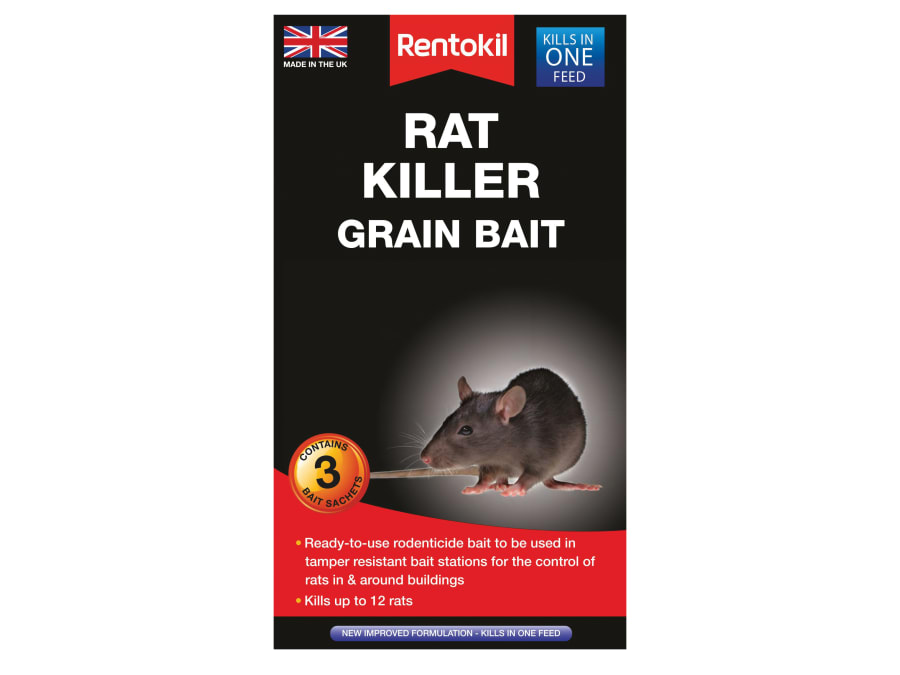 Rentokil PSR32B Rat Killer Grain Bait with 3 Sachets