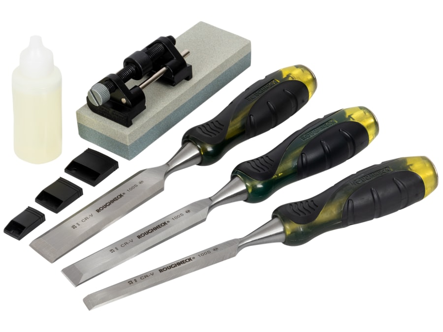 Roughneck 30165 6 Piece Bevel Edge Chisel & Sharpening Kit