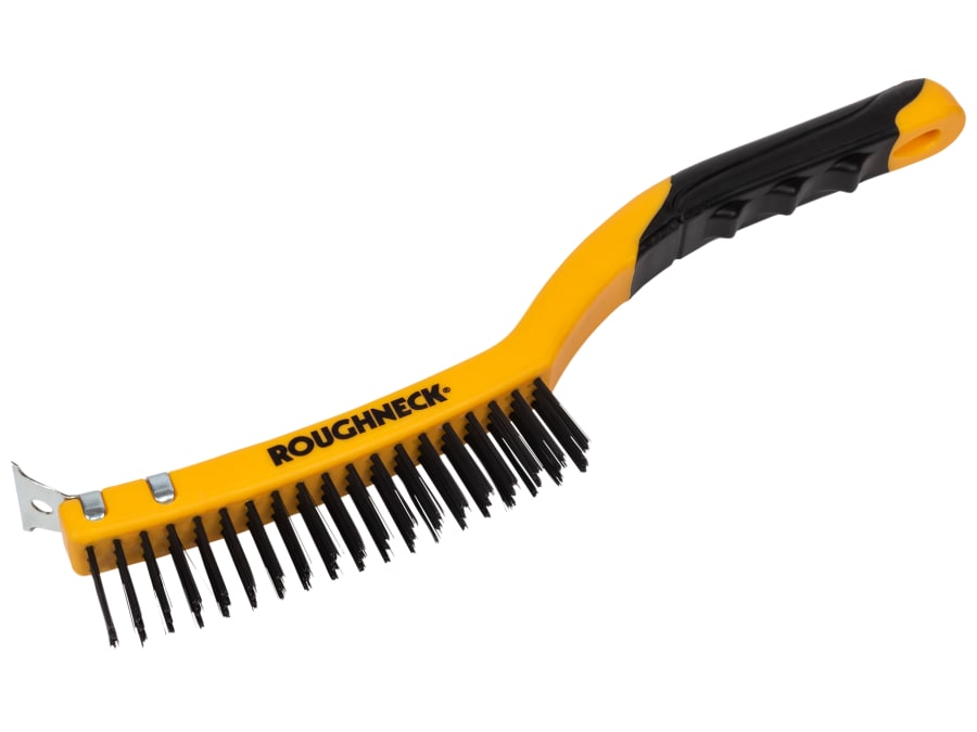 Roughneck 52030 355mm Carbon Steel Wire Brush with Scraper