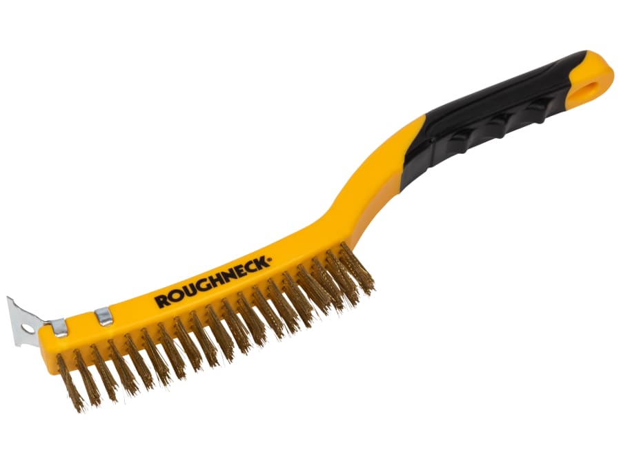 Roughneck 52034 355mm Brass Wire Brush with Scraper