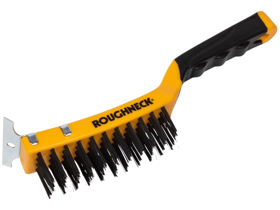 Roughneck 52042 300mm Carbon Steel Wire Brush with Scraper
