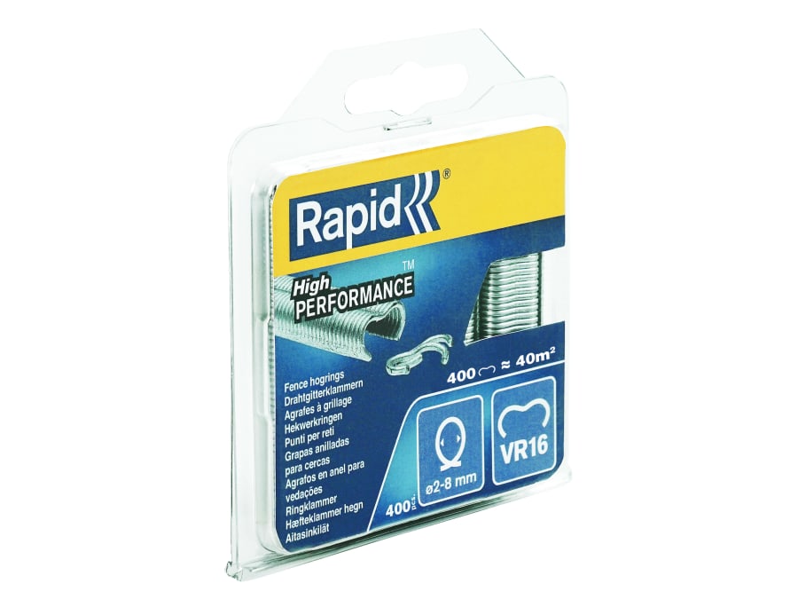 Rapid 40108796 VR16 Fence Hog Rings Pack 400 Galvanised