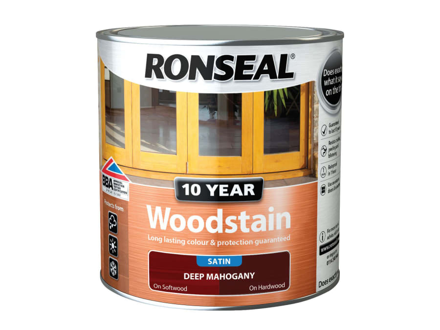 Ronseal 38686 10 Year Woodstain Deep Mahogany 2.5 Litre