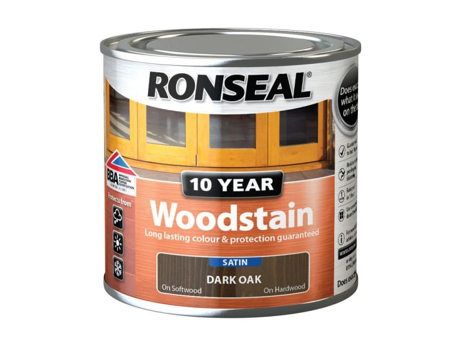 Ronseal 38669 10 Year Woodstain Dark Oak 250ml