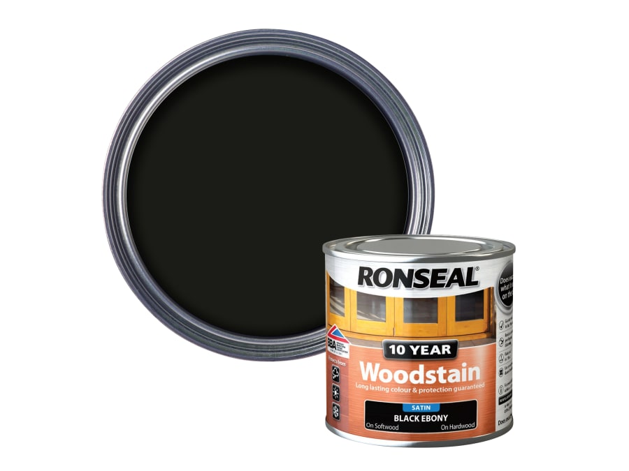 Ronseal 38673 10 Year Woodstain Ebony 250ml