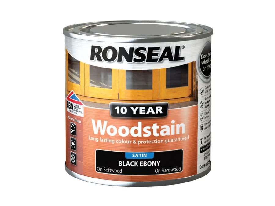 Ronseal 38673 10 Year Woodstain Ebony 250ml