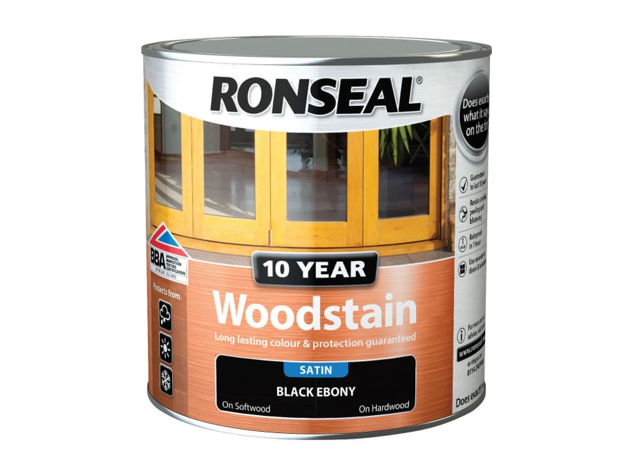 Ronseal 38695 10 Year Woodstain Ebony 2.5 Litre