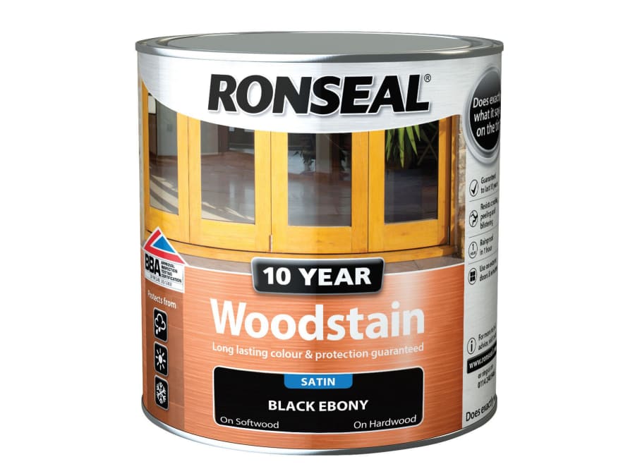 Ronseal 38684 10 Year Woodstain Ebony 750ml