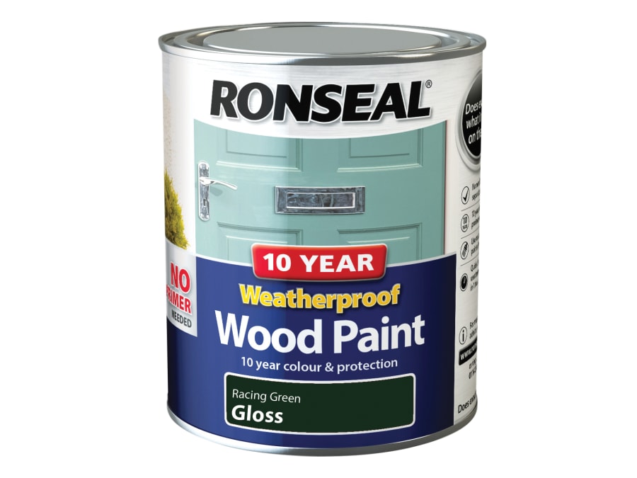 Ronseal 38778 10 Year Weatherproof Wood Paint Racing Green Gloss 750ml