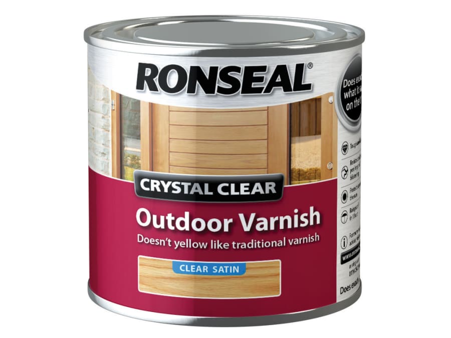 Ronseal 37364 Crystal Clear Outdoor Varnish Satin 250ml
