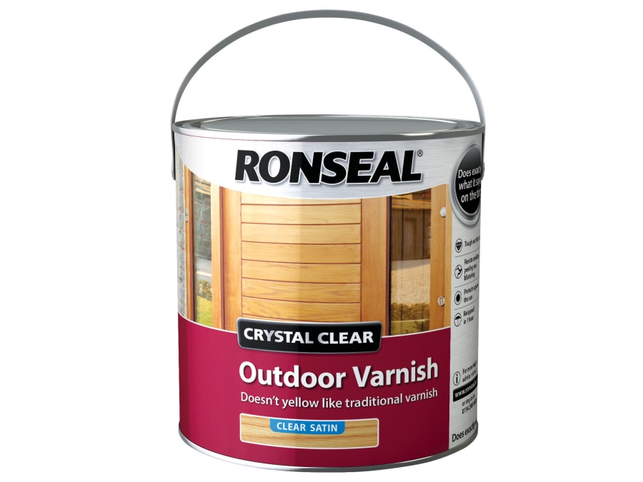 Ronseal 37366 Crystal Clear Outdoor Varnish Satin 2.5 Litre