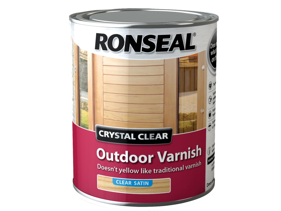 Ronseal 37365 Crystal Clear Outdoor Varnish Satin 750ml