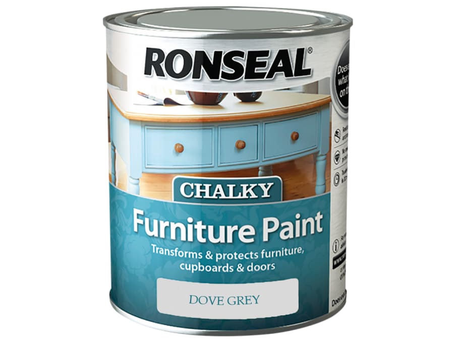 Ronseal 37564 Chalky Furniture Paint Dove Grey 750ml