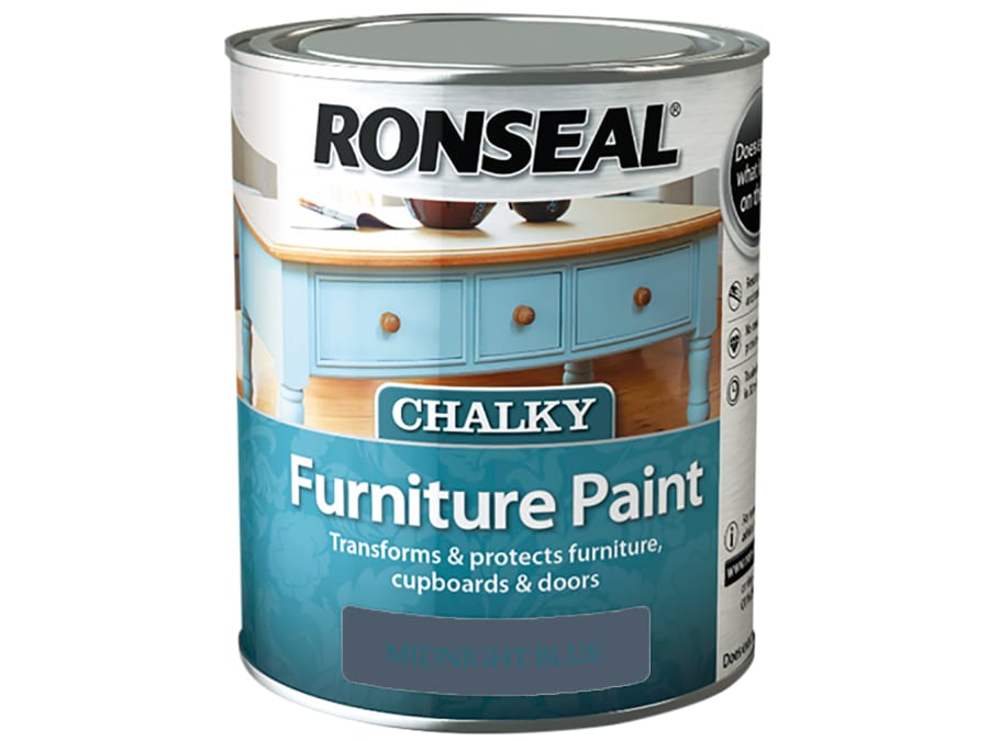 Ronseal 37488 Chalky Furniture Paint Midnight Blue 750ml