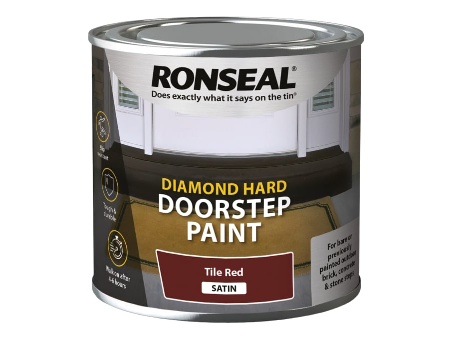 Ronseal 36658 Diamond Hard Doorstep Paint Red 250ml