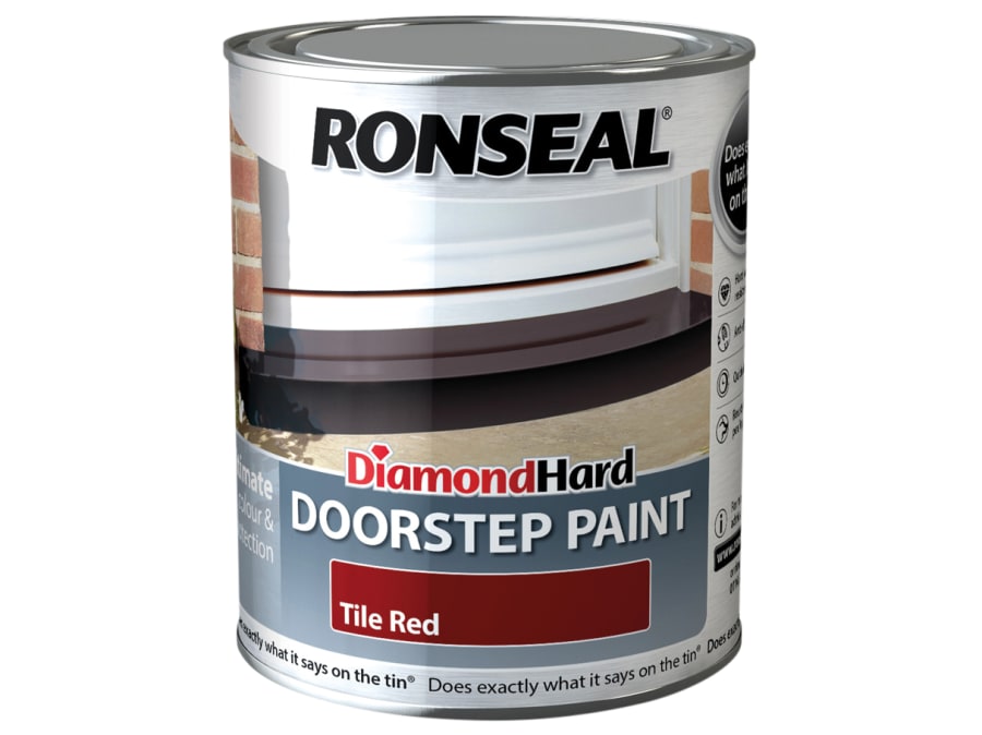 Ronseal 35404 Diamond Hard Doorstep Paint Red 750ml