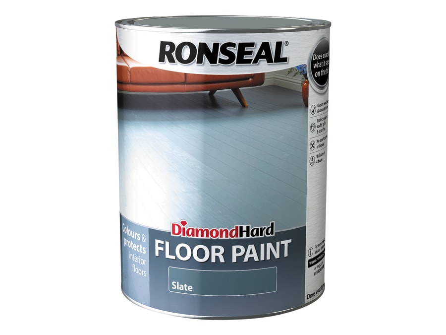 Ronseal 36109 Diamond Hard Floor Paint Satin Slate 5 Litre