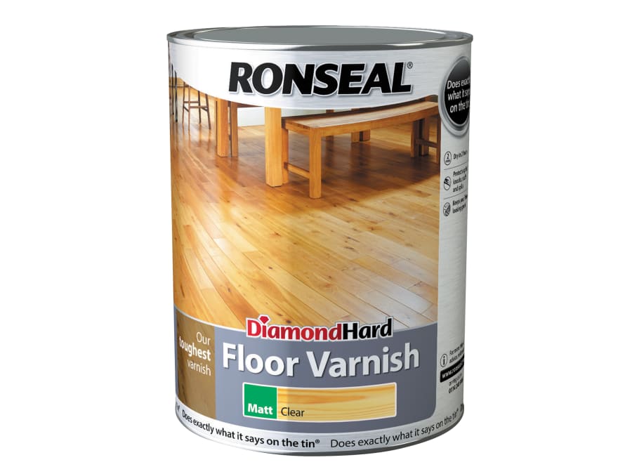 Ronseal 37540 Diamond Hard Floor Varnish Matt 5 Litre