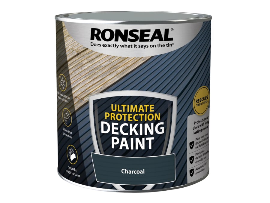 Ronseal 39143 Ultimate Protection Decking Paint Charcoal 2.5 Litre